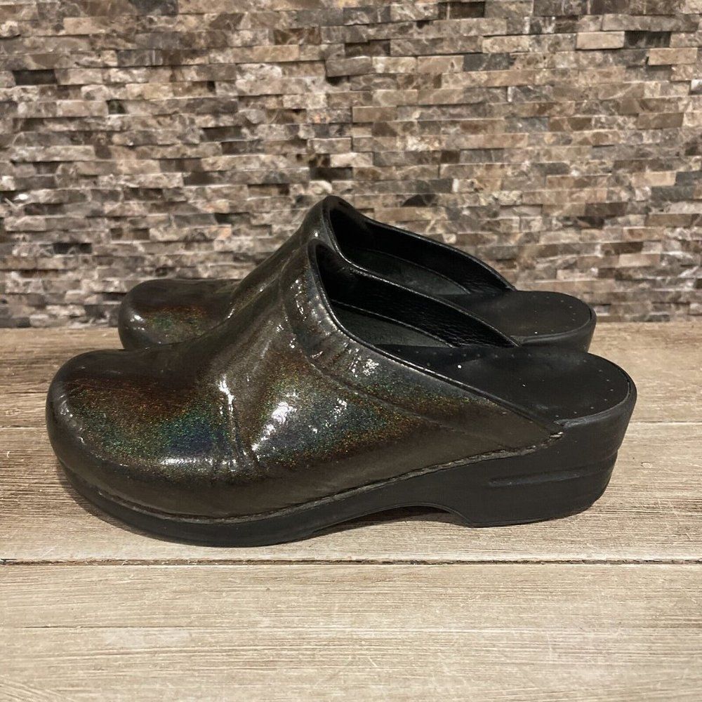 Dansko Slip On Clog Iridescent Size 37 Black - image 3